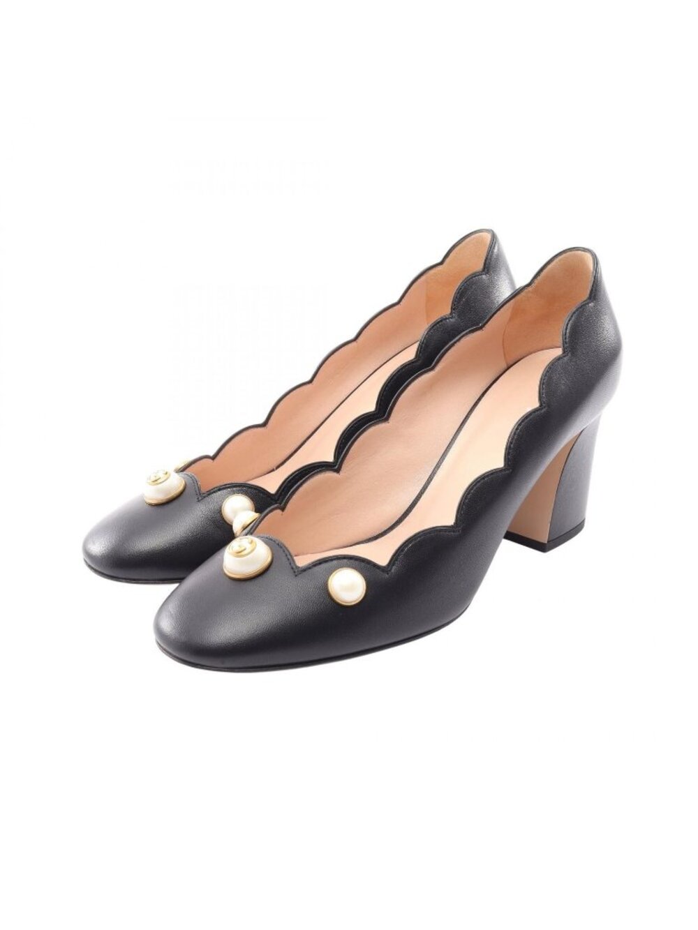 Gucci Pumps Double G Faux Pearl Leather Heel